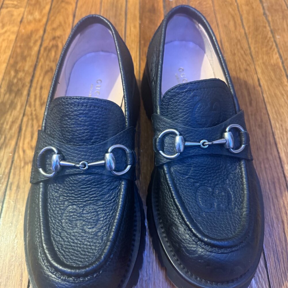 Gucci Horsebit Accent Leather Loafers
